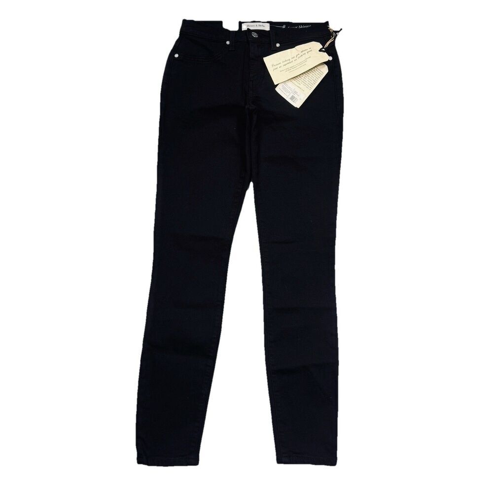 New Henry & Belle Black Super Skinny Ankle Pants 27 (26x28) Stretch Mid Womens
